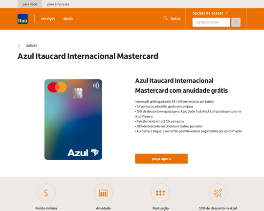 Cartão de crédito Azul Internacional Master Logo